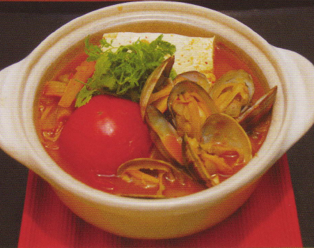 トマト入りキムチスープ